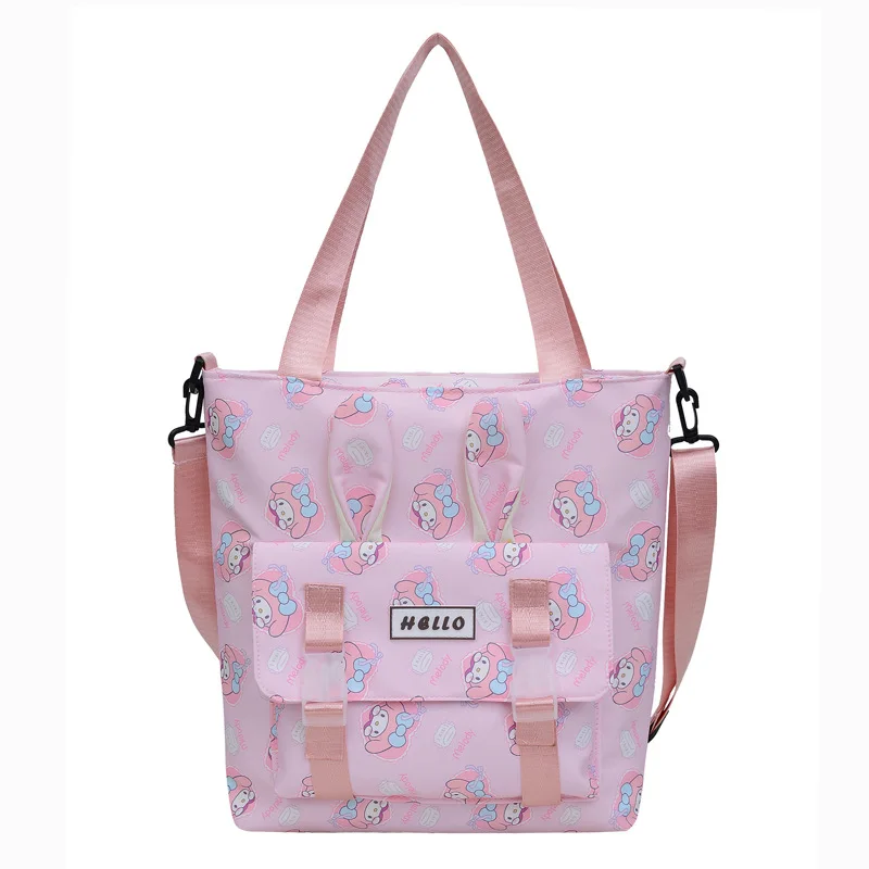 

Hello Kitty new shoulder crossbody canvas bag student large capacity fashionable and cute storage bag school tutoring bag