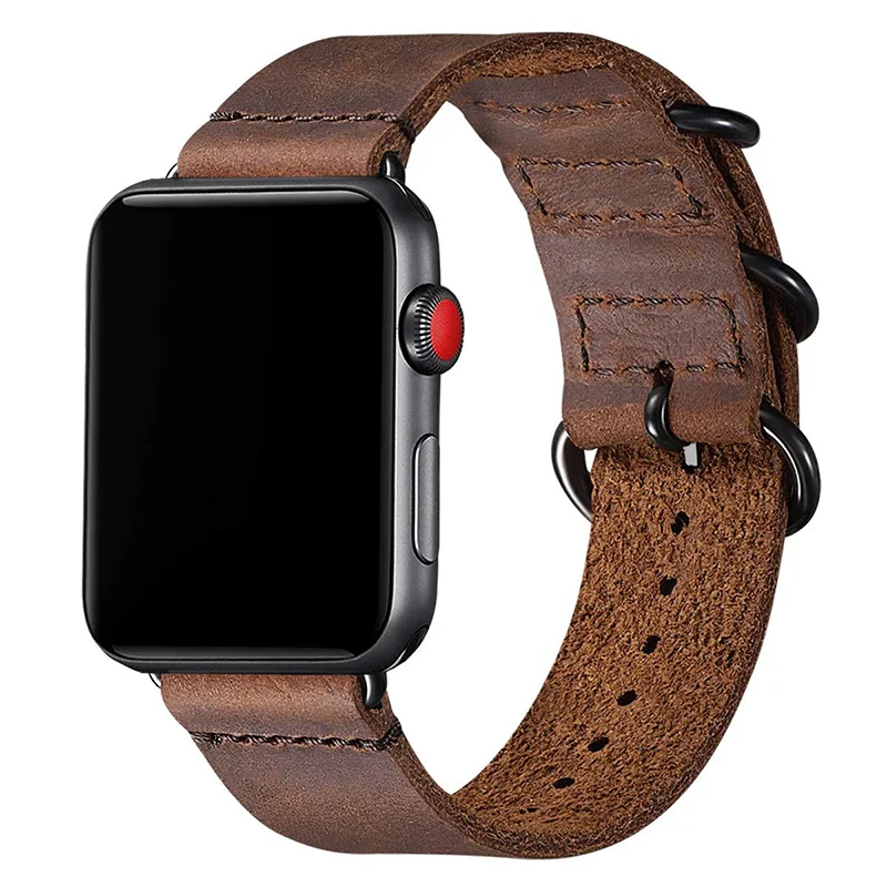 Genuine Crazy Horse Leather Watch Band - Soft Classic Business Strap