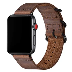 Genuine Crazy Horse Leather Watch Band - Soft Classic Business Strap - 44 - 45 - 49 - S11 - 10 46mm (Dark brown 05)