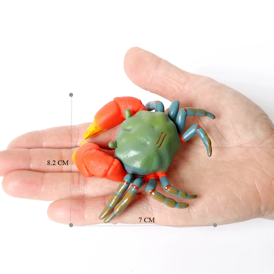 Lifelike Plastic Crab Model – Realistic Sea Animal Figure For Desk Decor, Education, Or Gift