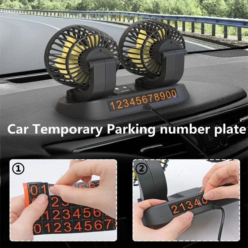 5V/12V/ Car Fan Cooling Car Fan Dual Head Usb 2 Speeds Adjustable for Auto Cooler Air Accessories