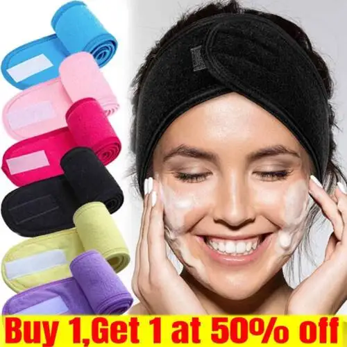 

Soft Toweling Hair Accessories Girls Headbands for Face Washing Bath Makeup Hair Band Women Adjustable SPA Facial Headband