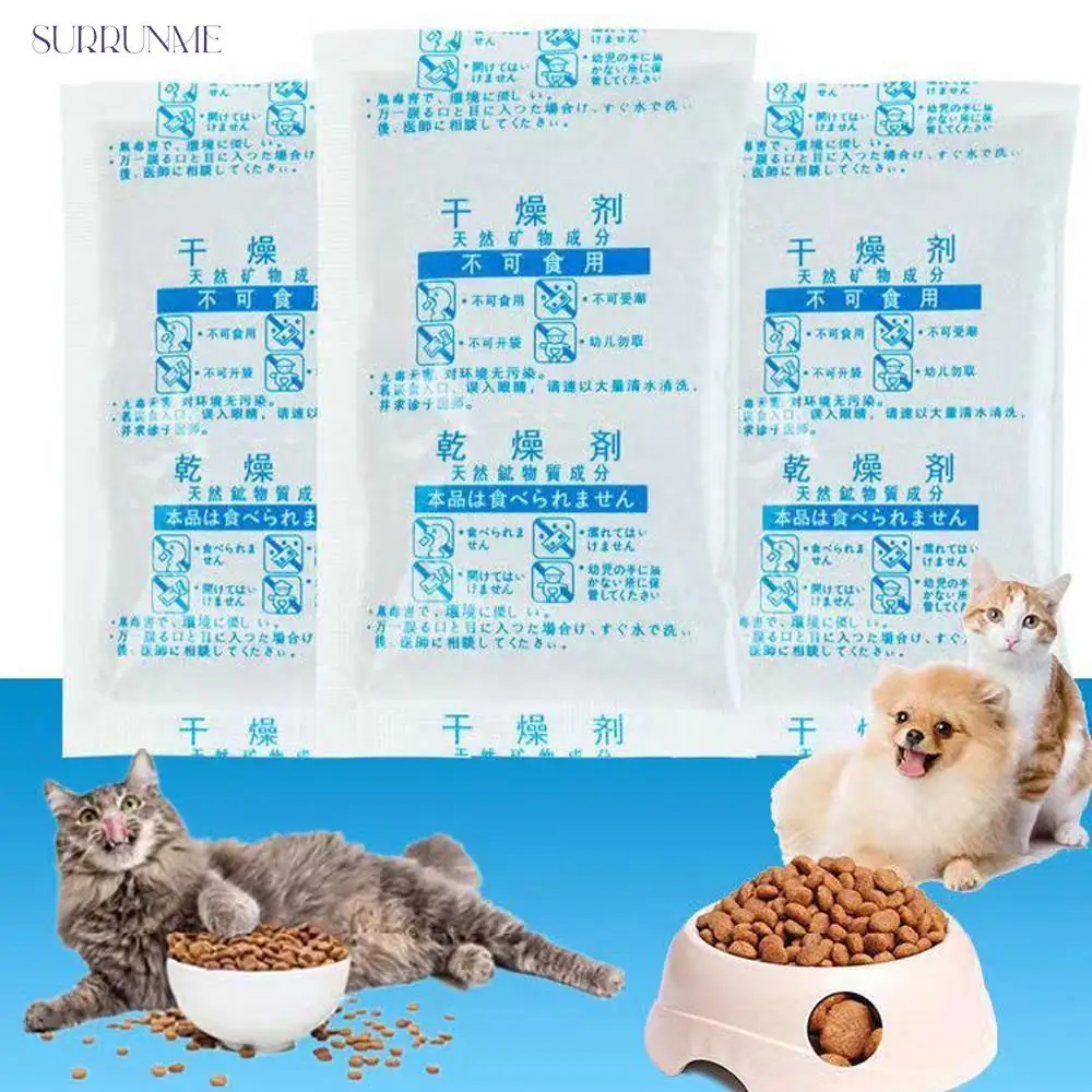 

Pet Food Desiccant Bag, 6 or 10 Packs Desiccant Packets Keep Cat Food & Dog Food Dry and Fresh, Suitable Automatic Cat Feeder