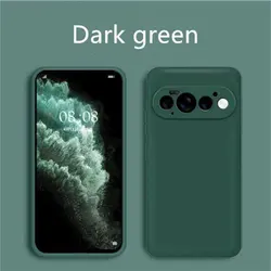 Premium Liquid Silicone Phone Case - Soft, Original, Protective Cover for Google Pixel 11 (Black Green)