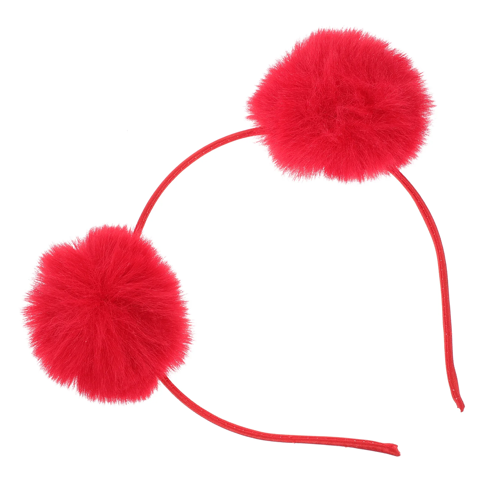 Festive Red Cat Headband Hair Band Party Headdress Carnival Accessories Pom Pom Headbands Costumes Accessories