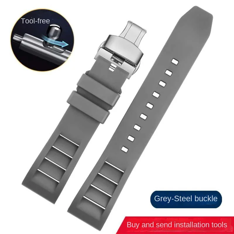thumbnail image 1 of Correa de caucho fluorado para Seiko IWC Rolex Waffle Strap Bracelets Fashion Universal Mens Diver Silicone Sports Watch Band 20 22mm, 1 of 5