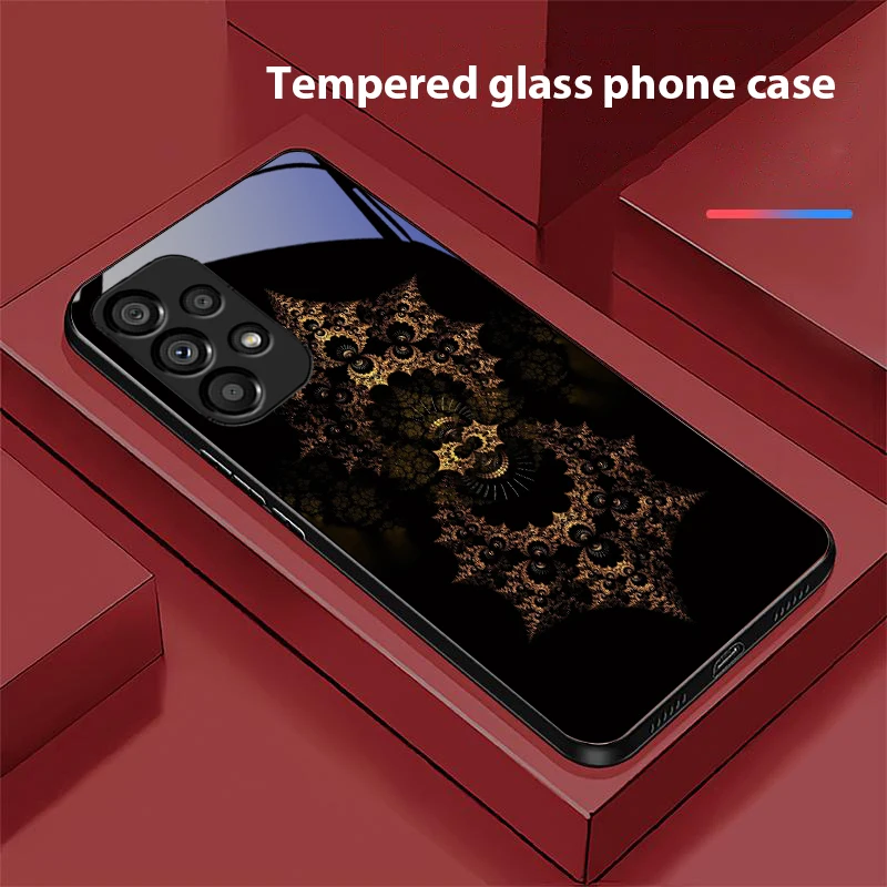 Luminous Black Lotus Tempered Glass Phone Case - Premium Hard Shell