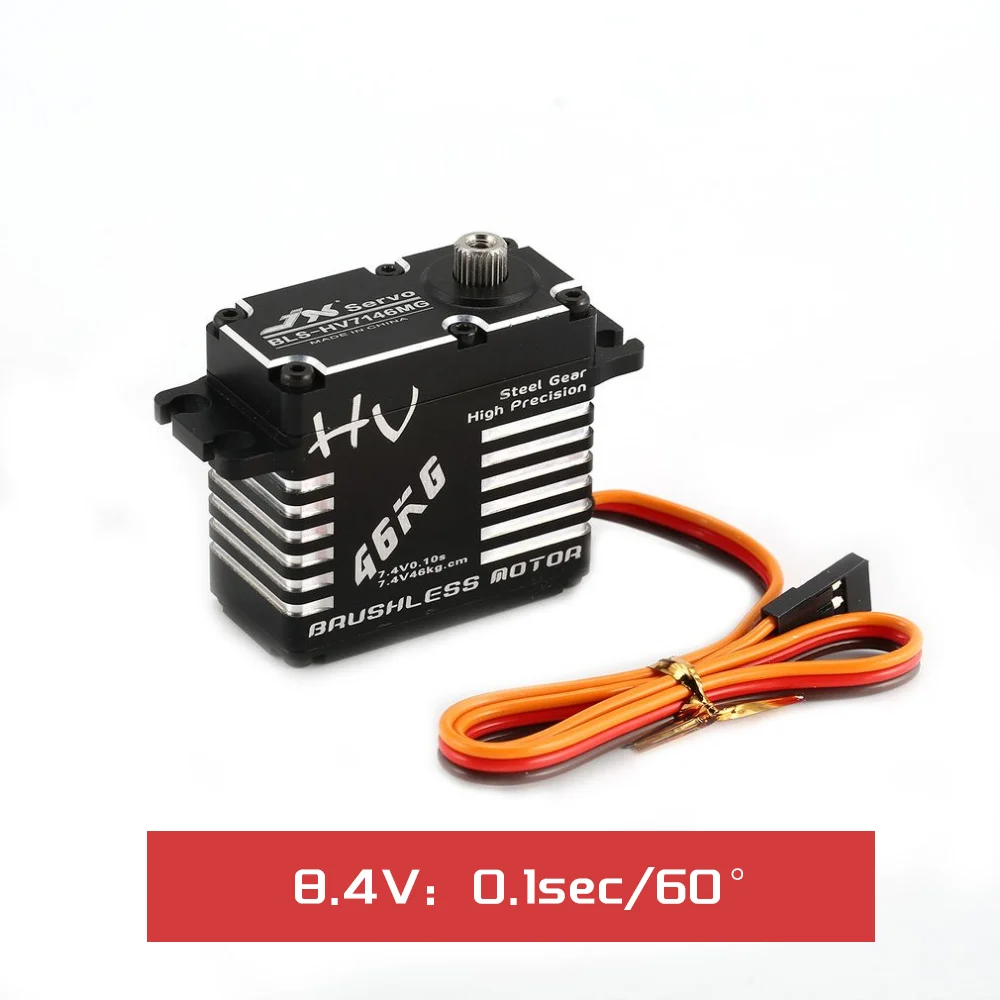 

Водонепроницаемый Jx Servo Bls-Hv7146Mg 46 кг бесщеточный Стандартный 8,4 в стальной шестеренок для радиоуправляемого автомобиля грузовика гусеничного вертолета робота 1/5