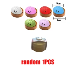 Charming Dumpling Squishy Stress Relief Toy with Bamboo Steamer Box - Slow Rebound Desk Decor Gift (A Random 1pcs)