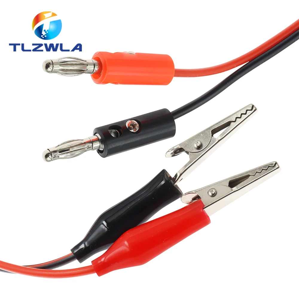 4mm Injection Banana Plug Shrouded Copper Electrical Clamp Alligator Clip Test Cable Leads 1M Testing Probe Alligator Clips Electric Test Clamp Test Lead Cable Test Cable Test Cable Lead Electrical Clamp Test Leads