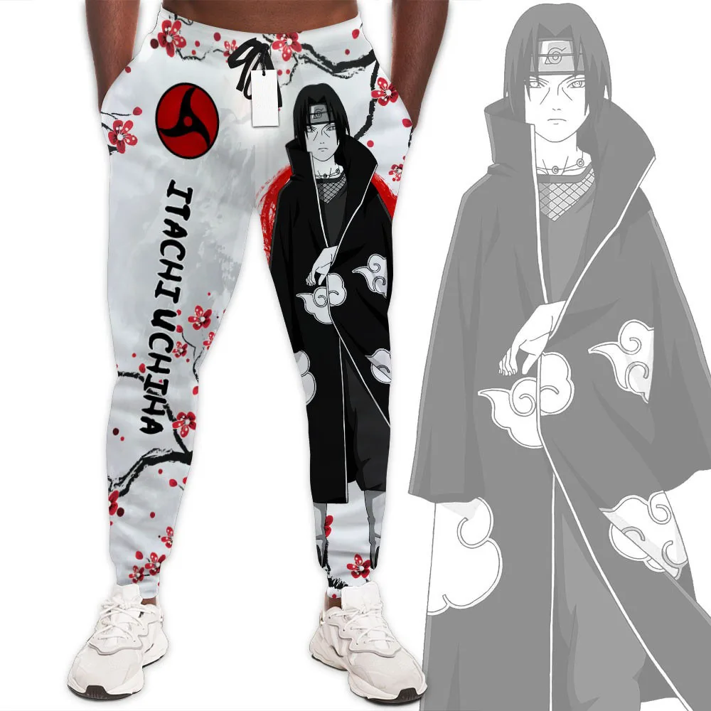

Тренировочные штаны Akatsuki Itachi для мужчин и женщин, длинные брюки с рисунком аниме Наруто, весна-осень 2024
