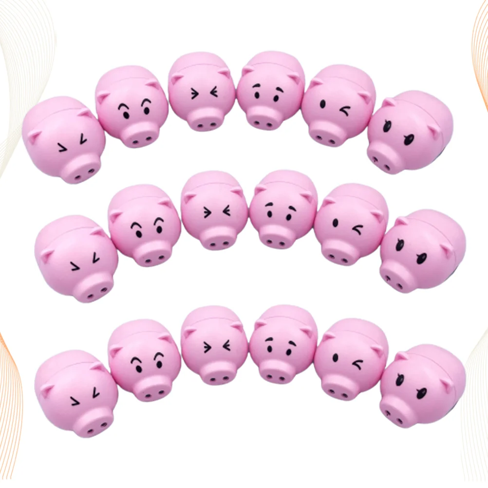 

18pcs Cartoon Pig Shaped Inertia Toy Six Animal Back Car Vehicle Toy for Children Kids (Opp Package)