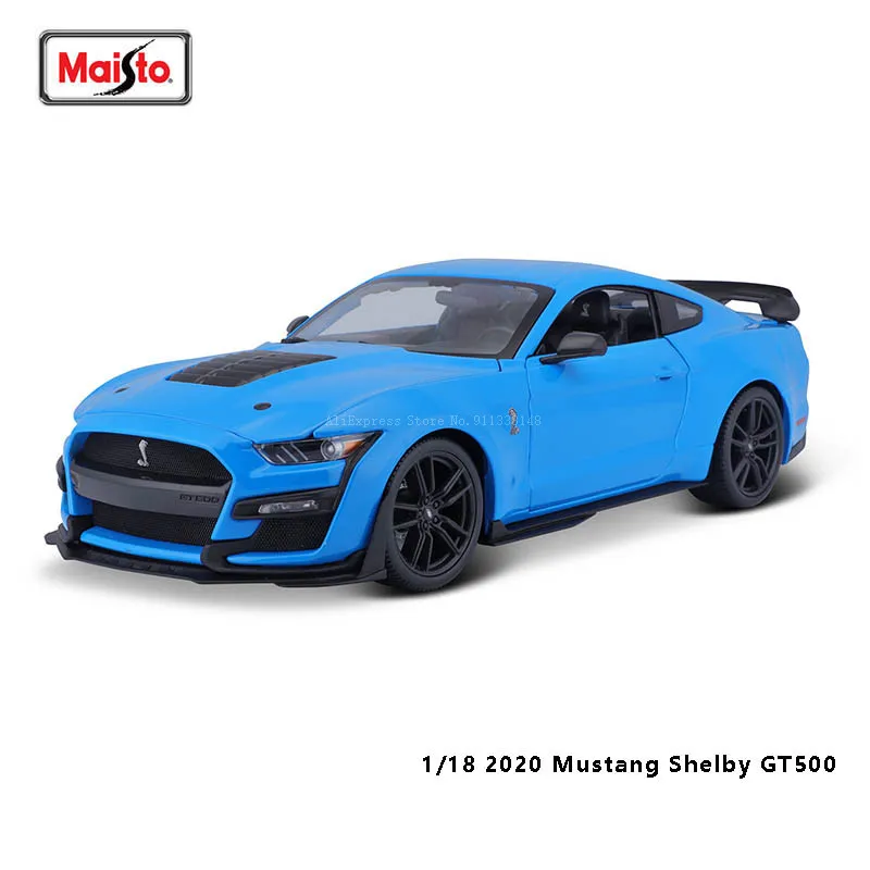 Maisto 1:18 2020 Ford Mustang Shelby GT500 blue Brand Alloy Car Model Static Die Casting Model Collection Gift Toy Gift Giving