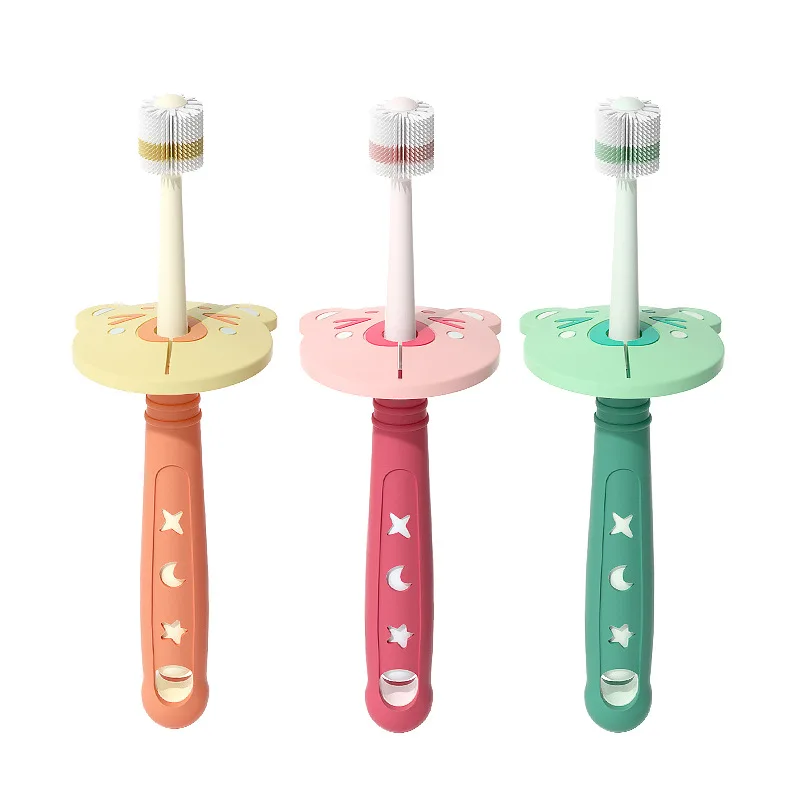 Kids Nano Antibacterial Toothbrush Baby Children's Oral Cleaning Care Training Toothbrush Silicone 1-6Y