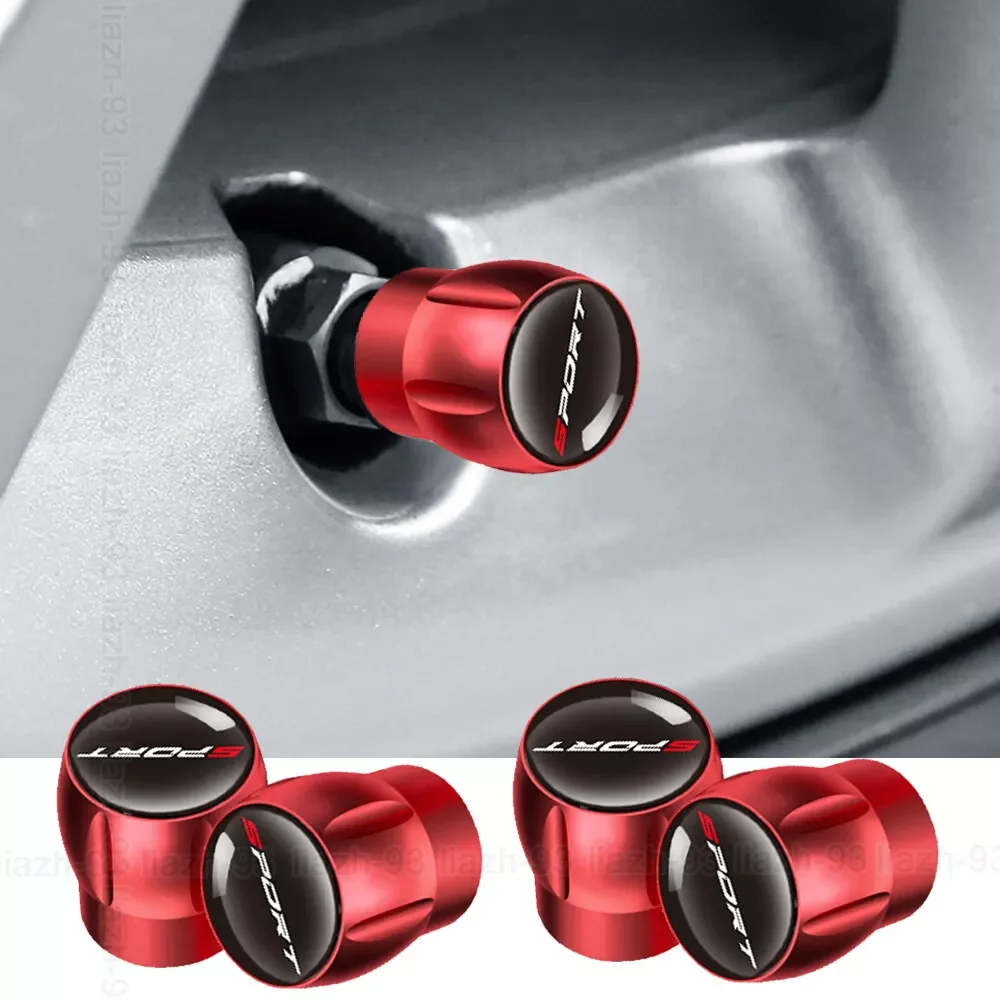 4pcs Metal Car Black Aluminium Metal Alloy Tire Rim Valve Air Port Dust Cover Stems Caps Tire Valve Universal Car Accessories