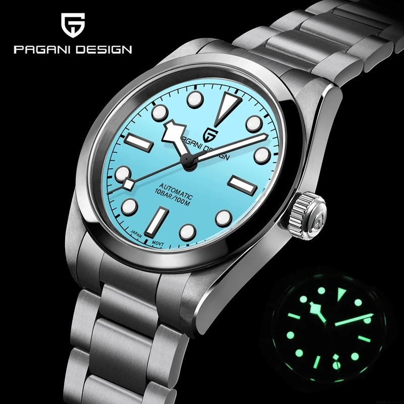 PAGANI DESIGN 36MM 남자 럭셔리 시계 눈송이 손 등반 시리즈 패션 스포츠 손목 시계 NH35A 자동 기계식 시계