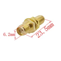 SMA Straight Female to Female Jack RF Coaxial Coax Adapter SMA Connector With Threaded Gasket Bulkhead Panel Mount O-Ring 6