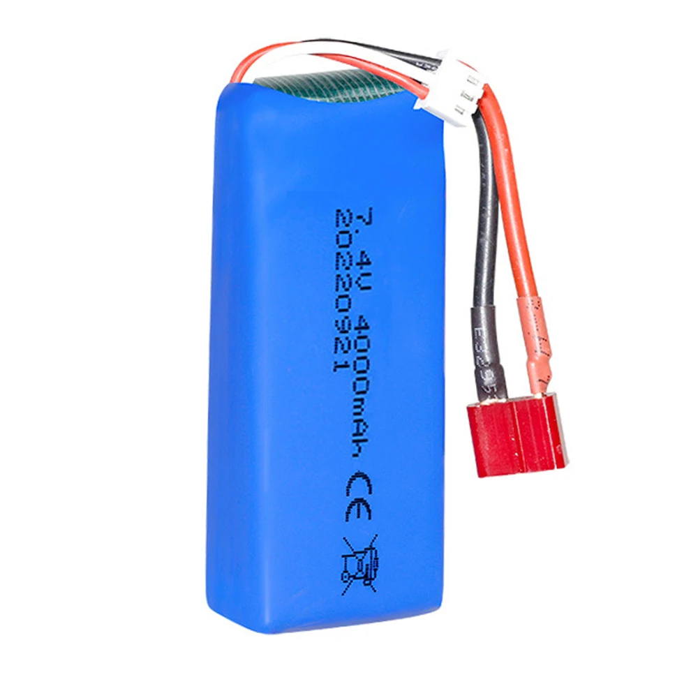 7.4V 4000mAh Lipo battery FOR Wltoys 144001 144010 124017 124019 12428 12423 7.4V Upgraded battery T PLUG for RC cars boat parts 2