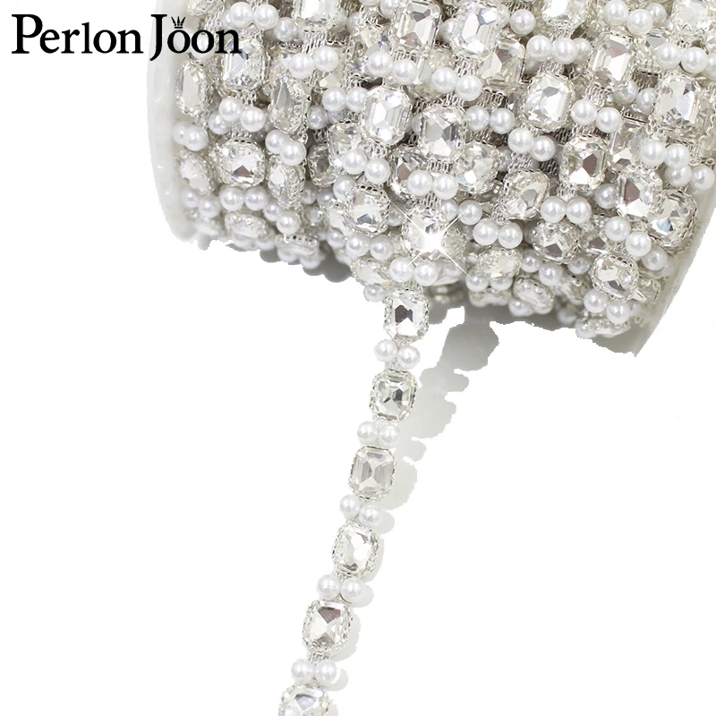 1 Yard Perle Strass Dekoration Halskette funkelnde Kristall kette verfügbar Hochzeits kleid Schuhe DIY Schmuck Zubehör ml165