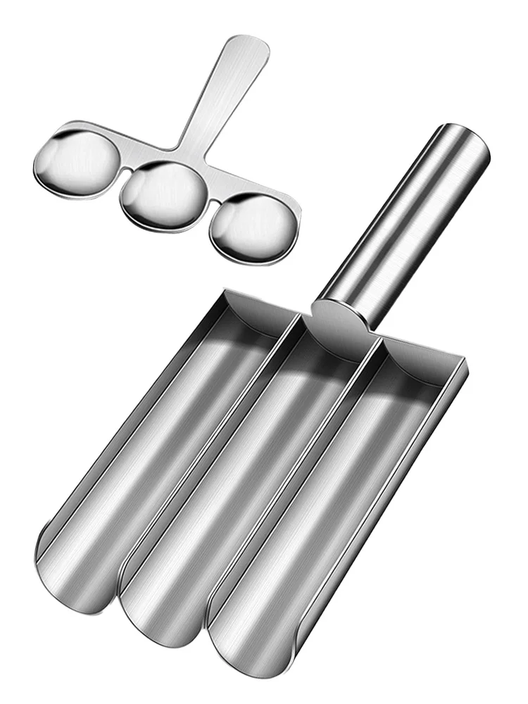 Meat Ball Scoop with Cutting Spade Ball Maker, None-Stick Meatball Maker Creative Kitchen Triple Meatball Maker