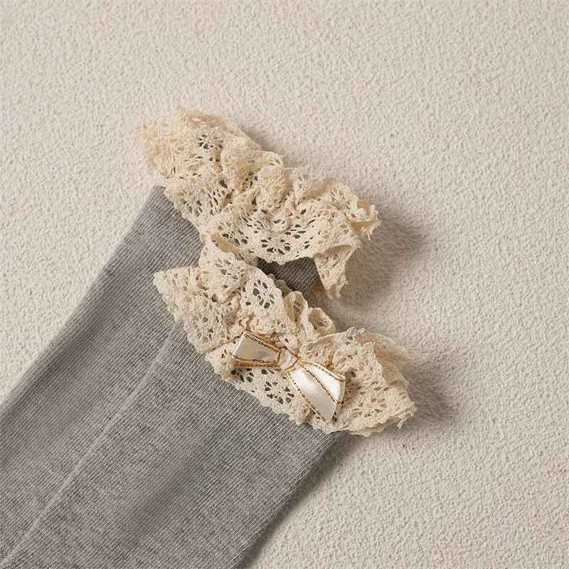 3 Paare/los Baby Mädchen Knie Hohe Socken Kinder Weiche Baumwolle Lange Socke Nette Spitze Rüschen Solide Kinder Prinzessin Socken Für 0-5 jahre – Detail 20