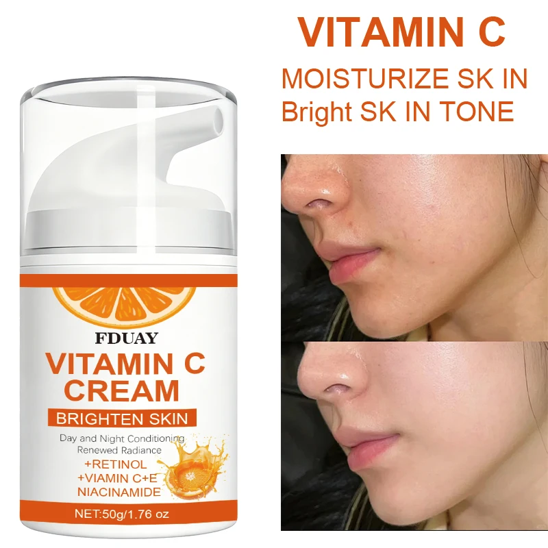 50g Nourishing Facial Cream with Vitamin C E Retinol & Niacinamide Deep Moisturizing Skin Brightening Fade Dullness Face Cream