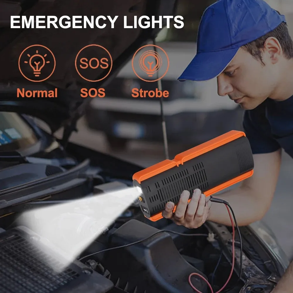 4 In 1 Car Jump Starter Air Compressor 1400A Portable Power Bank 16000mAh Car Battery Charger Booster Starting Device