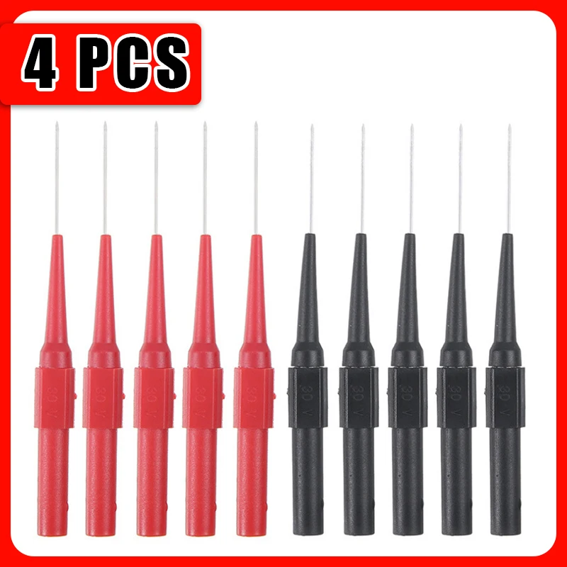

Multimeter Test Probe Back Probes Insulation Piercing Needles Diagnostic Tools with 4mm Socket Acupuncture Car Tool Kit 30V