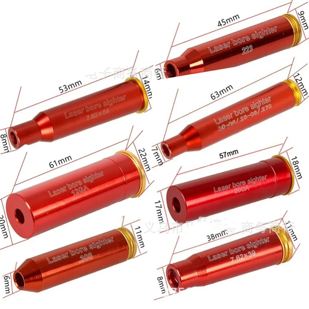 Description Picture 3 of itemRed Laser Bore Sighter For 9MM 7.62x39MM 7MM 223REM 8MM 7.62x54MM Hunting Laser Collimator Hunting Optics