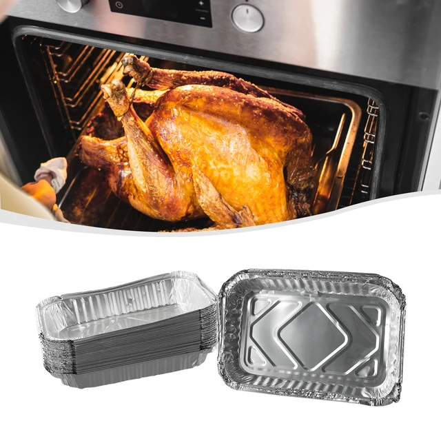 30PCS BBQ Aluminum Foil Grease Drip Pans Air Fryer Non-Stick Steaming Basket Recyclable Grill Catch Tray Kitchen Tool - Image 6