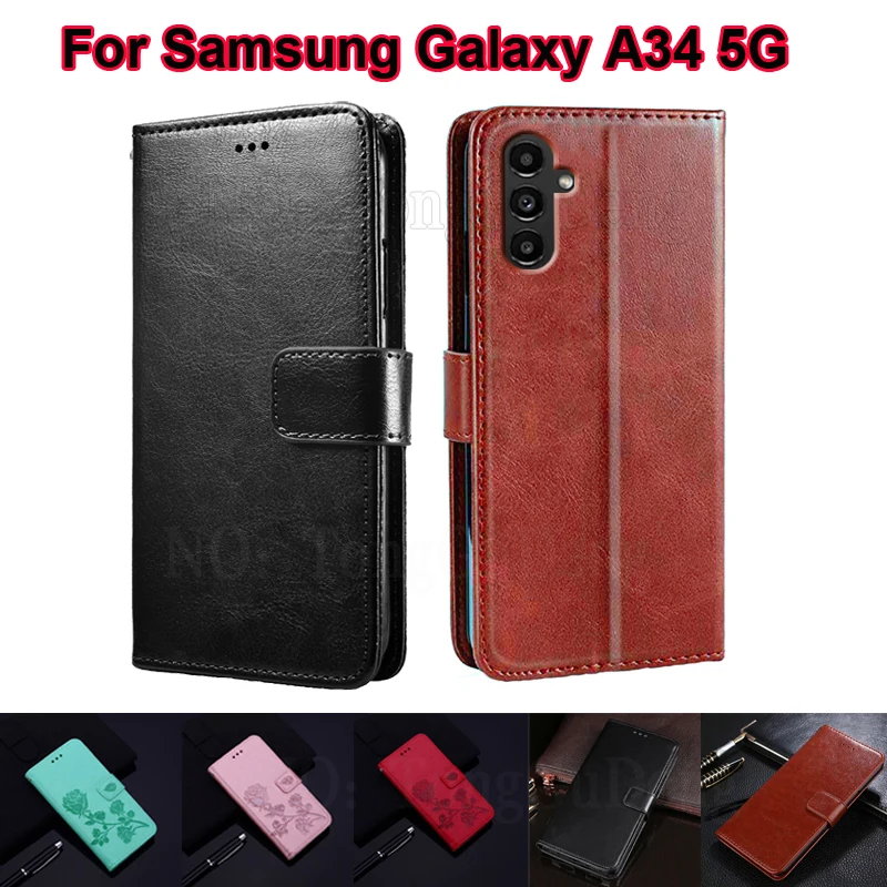 Per Funda Samsung A34 5G Custodia A Portafoglio Per Muslimex Samsung Galaxy A34 A14 A13 A 13 14 34 5G Galaxy Wide6 Mujer Coque