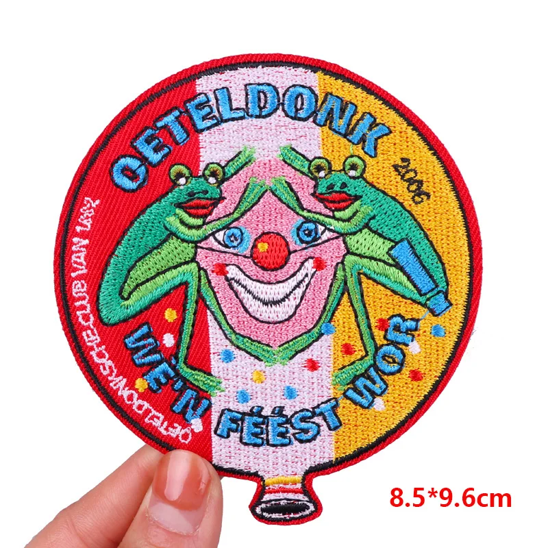 Oeteldonk Embroidered DIY Frog Carnival Iron-On Patch