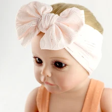 

Baby Girls Lace Headband Hollow Print Soft Bow Turban Headbands for Newborn Knot Headwear Kids Bowknot Headwrap Girl Hairband