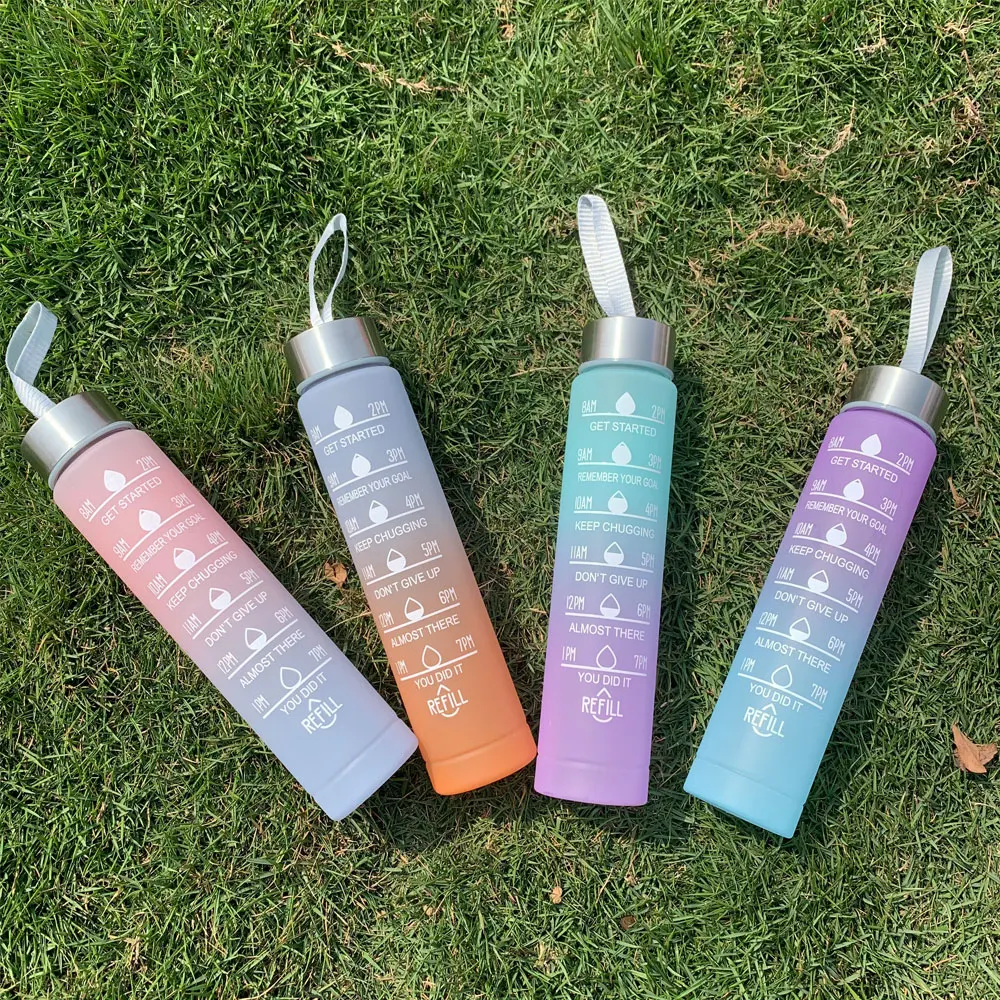 

300ml Water Bottle Motivational Drinking Bottle Sports Water Bottle With Time Marker Portable Cups Outdoor Travel Gym