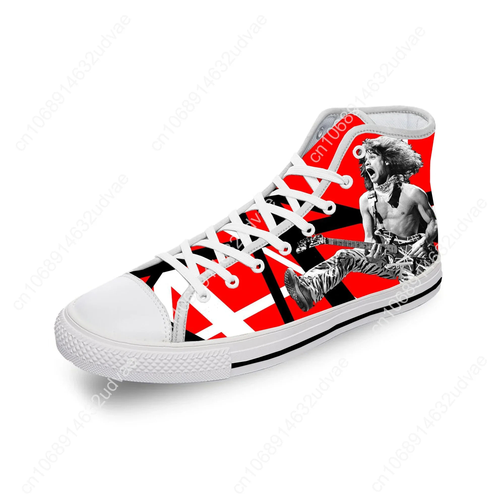 Van EVH 5150 STRIPES Halen Harajuku Lightweight Cloth 3D Print High Top Canvas Shoes Men Women Casual Breathable Sneakers
