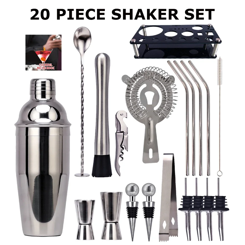 Cocktail Shaker Cocktail Bar Tools 1-33 Pcs Cocktail Shaker Set Boston Shaker kits Cocktail Utensils Mixer Kit Complete Professional Bartender Kit Bar Accessories