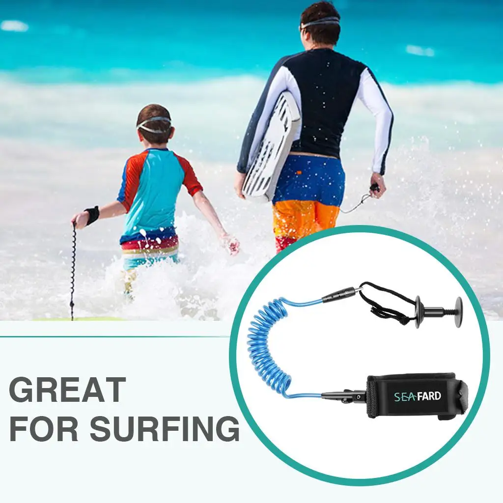 Wrist Coil Leash 5ft Surf Body Board Cord Arm Strap Padded Cuff Surfing Safety Gear Accessories surfboard leash surfboard strap