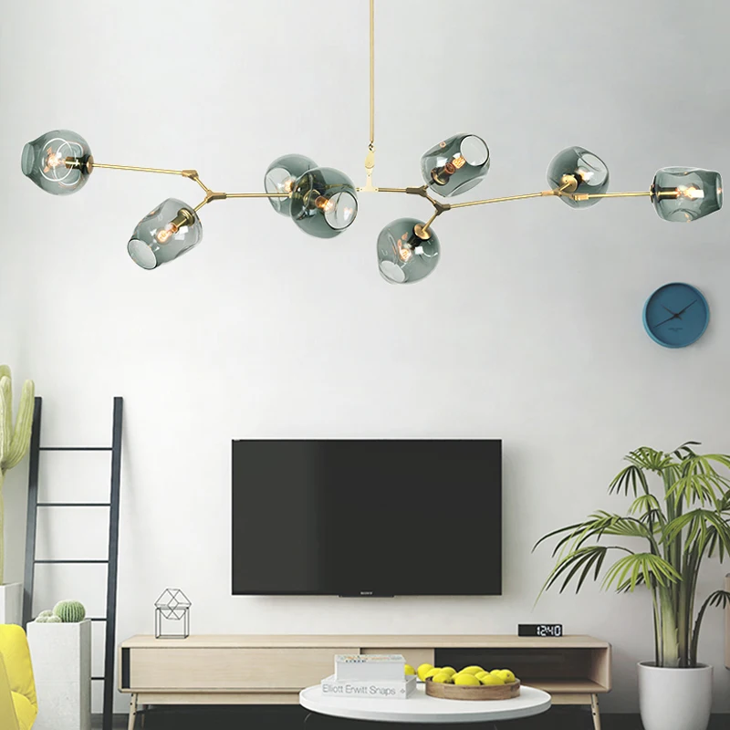 

Postmodern living room lamp bedroom creative magic bean molecular lamp designer dining room chandelier