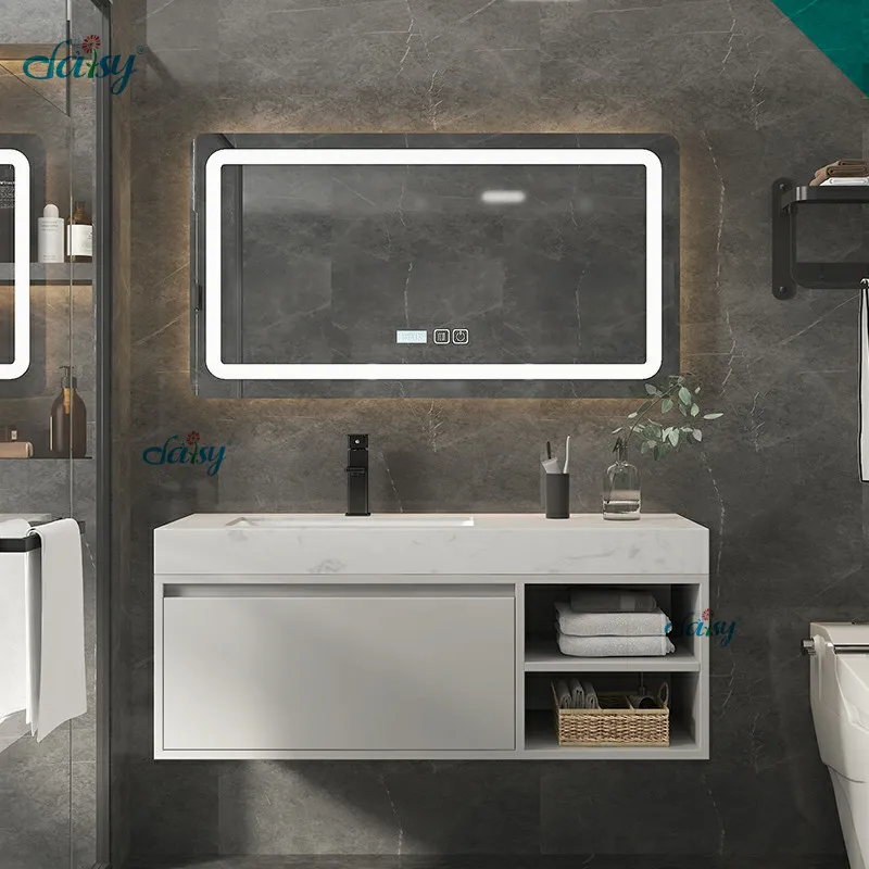 Discount Canton Fair Odm Tall Pine Wc Grey Mirror Curved Floating Bathroom Cabinet With A Bath Mirror