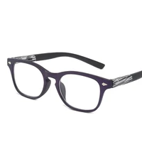 Retro Wood Grain Reading Glasses Men Women Unbreakable Square Full Rim High Quality Magnifying Presbyopic Glasses Blue +150 250 2