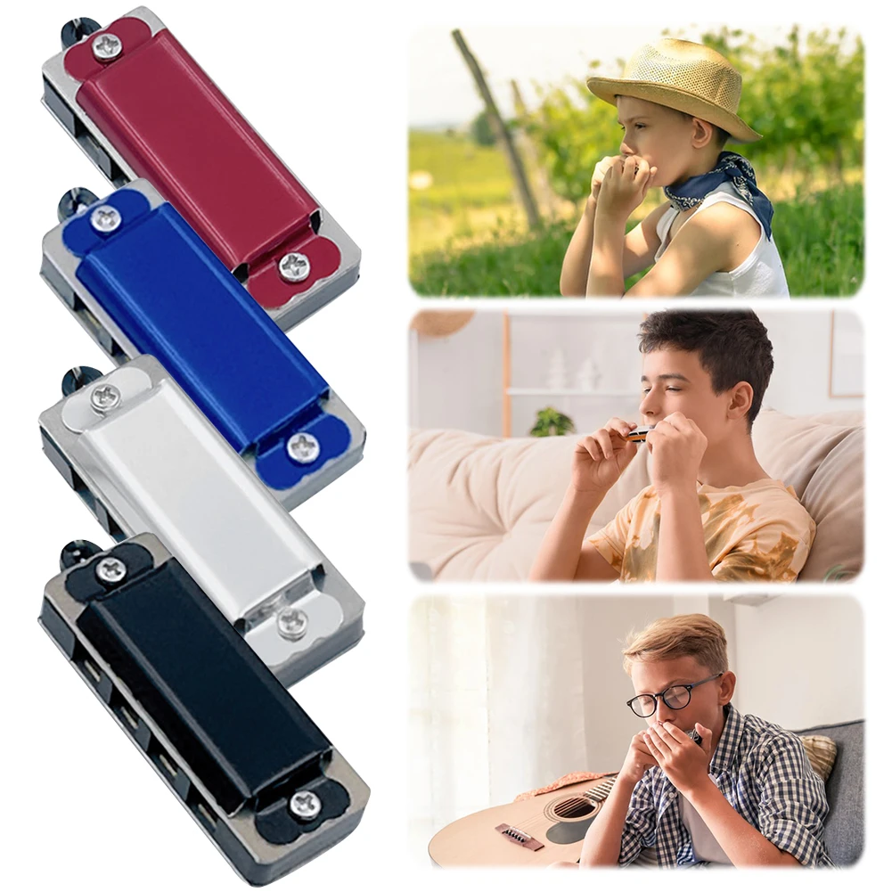 Mini Harmonica Pendant Necklace 5Pcs 4-Hole 8-Tone Musical Instrument Portable Harmonica Children and Beginners