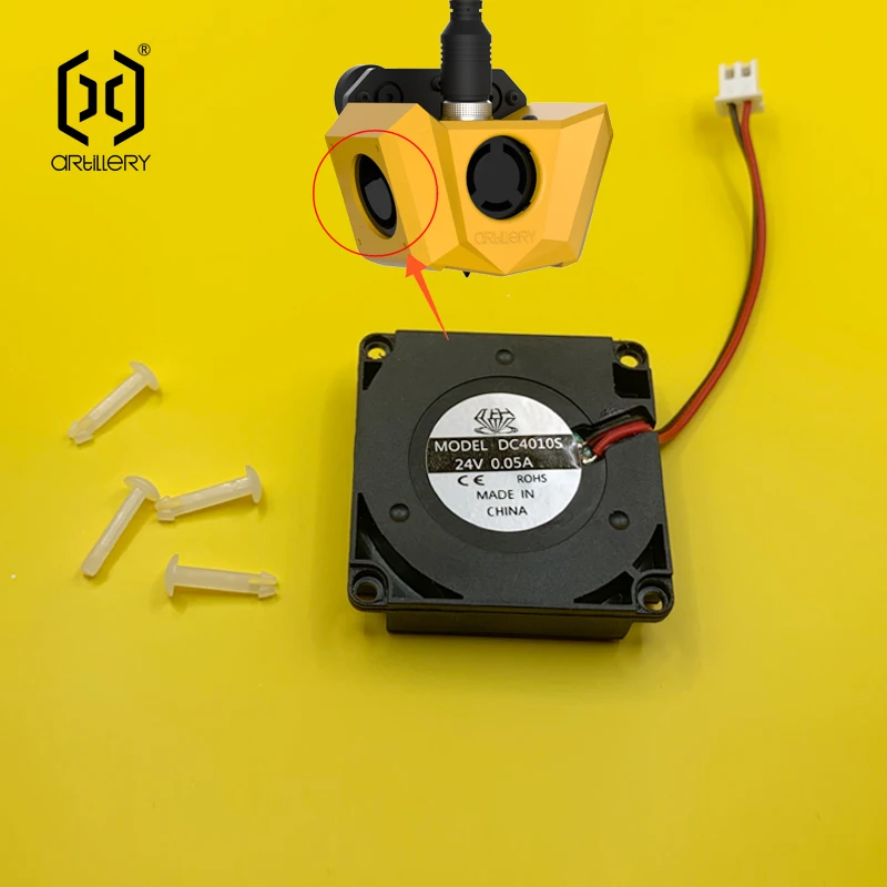 Originais da Impressora da Artilharia 3d Impressão Bocal Ventilador de Refrigeração 3010 e 4010 24v Turbo com 2.54 Terminal para Hornet Hotend Peças - Imagem 4