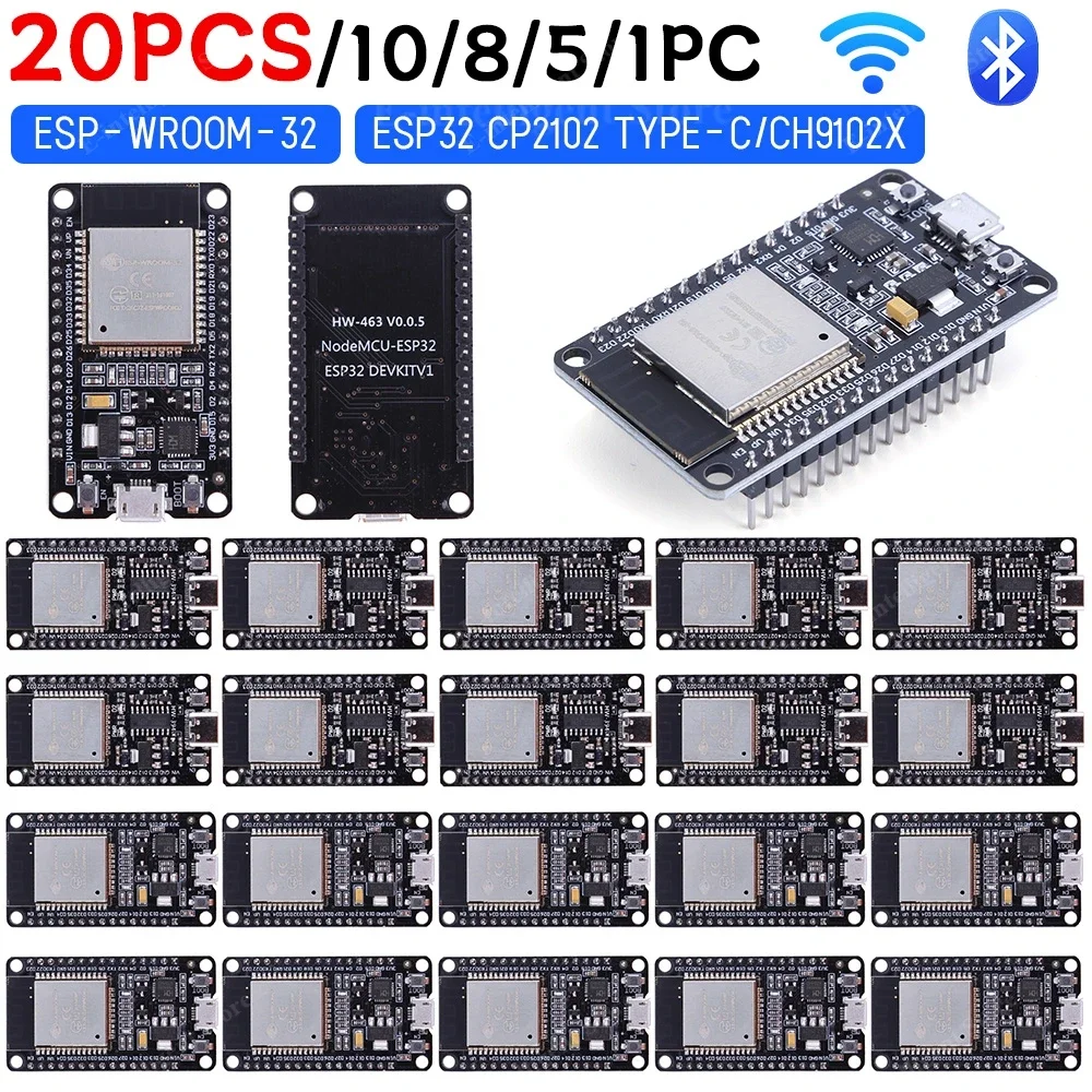 1-20PCS ESP32 ESP32S IOT 개발 보드 WiFi + 블루투스 모듈 초저전력 소비 듀얼 코어 CPU ESP-32 ESP-32S ESP 32
