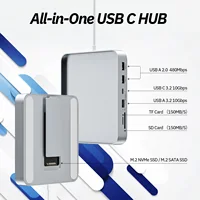 Minisopuru USB C Hub for iMac 24inch 2021/2023/2024 Support M.2 NVMe SSD iMac Accessories with USB C A 10Gbps SD TF iMac USB Hub 2