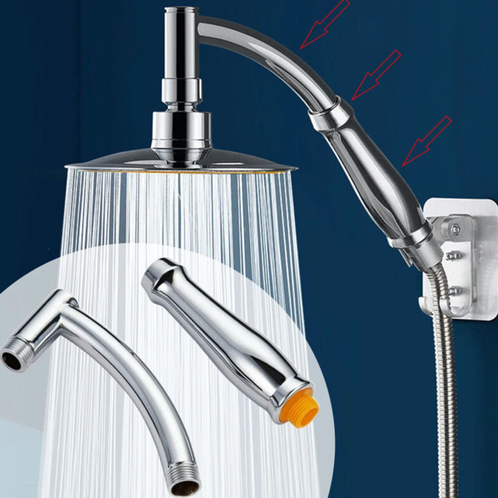 

Shower Heads Extension Arm Hand Hold Adjustable Extender Angled Shower Arm Kits Chrome Sprinkle Part For Bathrooms