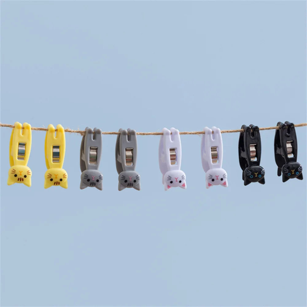 Whimsical Cartoon Cat Multipurpose Clips - Set of 6