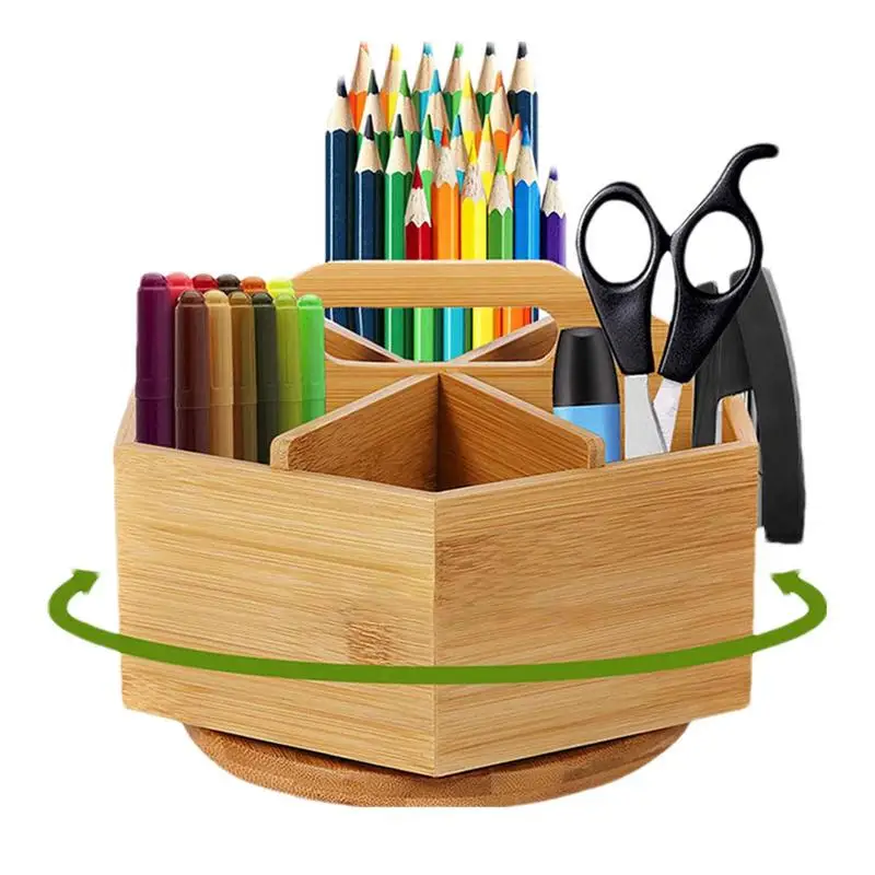 

Pen Holder For Desk Desk Pen Pencil Holder Stand Multifunctional Wooden Office Organizer Stationary Storage Rack For Home Office