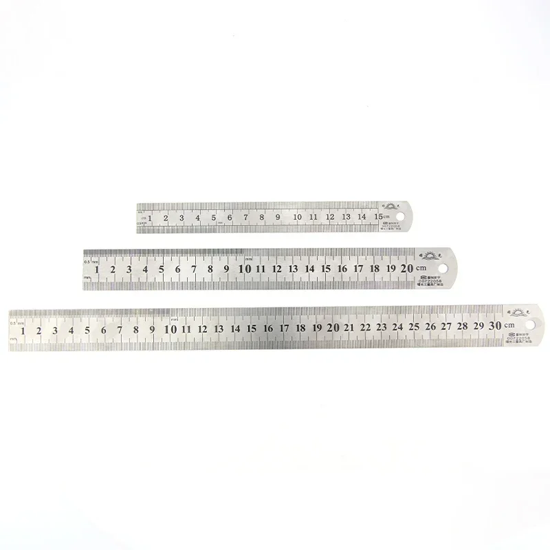 1pcs Straightedge Double Side Scale Metal Ruler High Quality Stainless Steel Woodworking Drawing Measuring Tools 0-15/25/30mm metal ruler