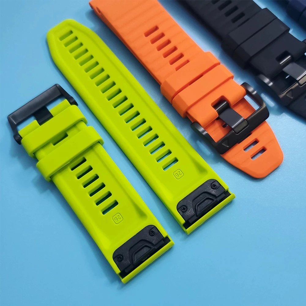Enhanced Silicone QuickFit Strap - 26mm 22mm Adjustable Watch Band Bracelet