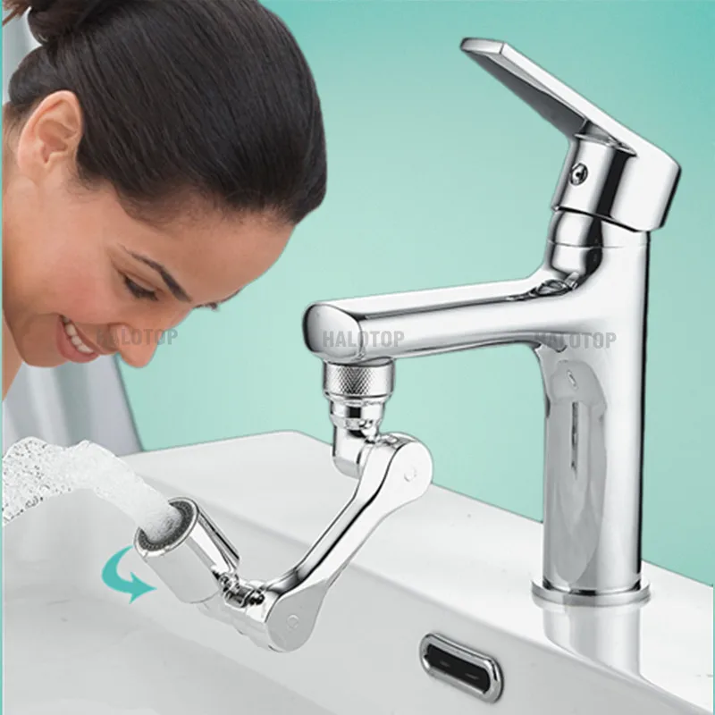 Faucet Extender 1080 Degree Rotatable Extension Faucet Sprayer Head Universal Bathroom Tap Extend Adapter Aerator 2 Modes